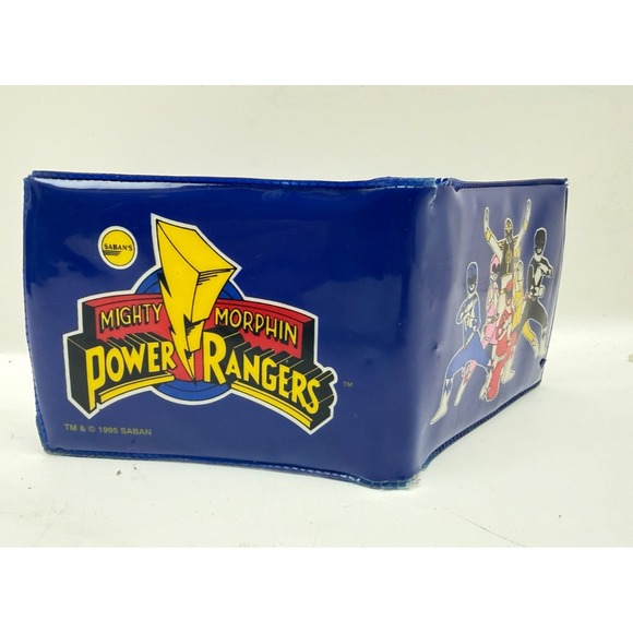 Other - Vintage 1995 Mighty Morphin Power Rangers Blue Vinyl Bifold Wallet Saban